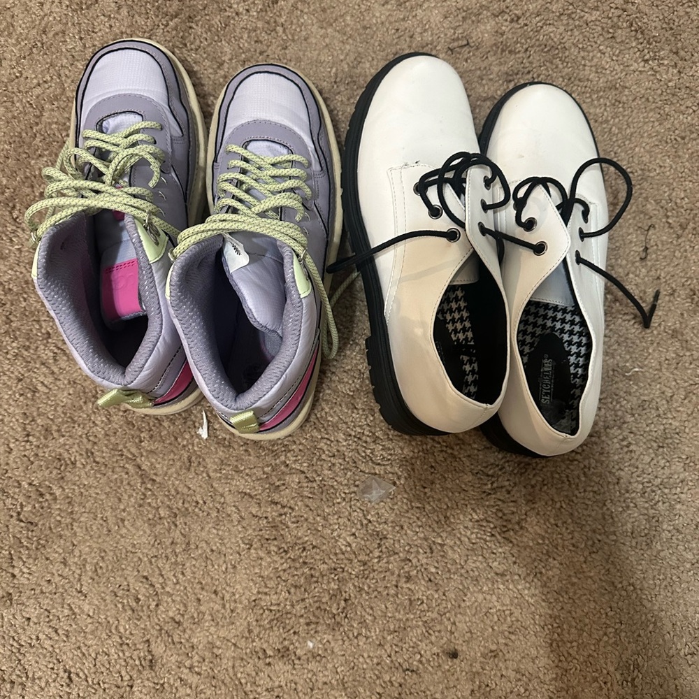 Kids' White and Purple Shoes Set